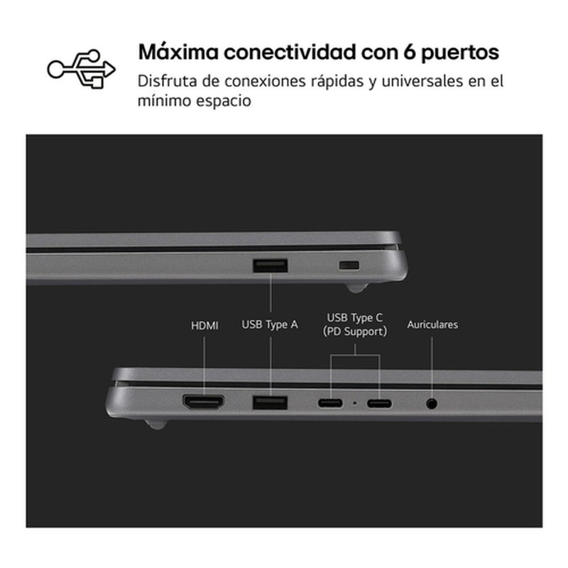 LG Gram 15UD50T Intel® Core™ i5 i5-1334U Portátil 38,1 cm (15") Full HD 512 GB SSD Wi-Fi 6 (802.11ax) FreeDOS Español Plata LG Gram 15UD50T Intel® Core™ i5 i5-1334U Portátil 38,1 cm (15") Full HD 512 GB SSD Wi-Fi 6 (802.11ax) FreeDOS Español Plata - Imagen 7
