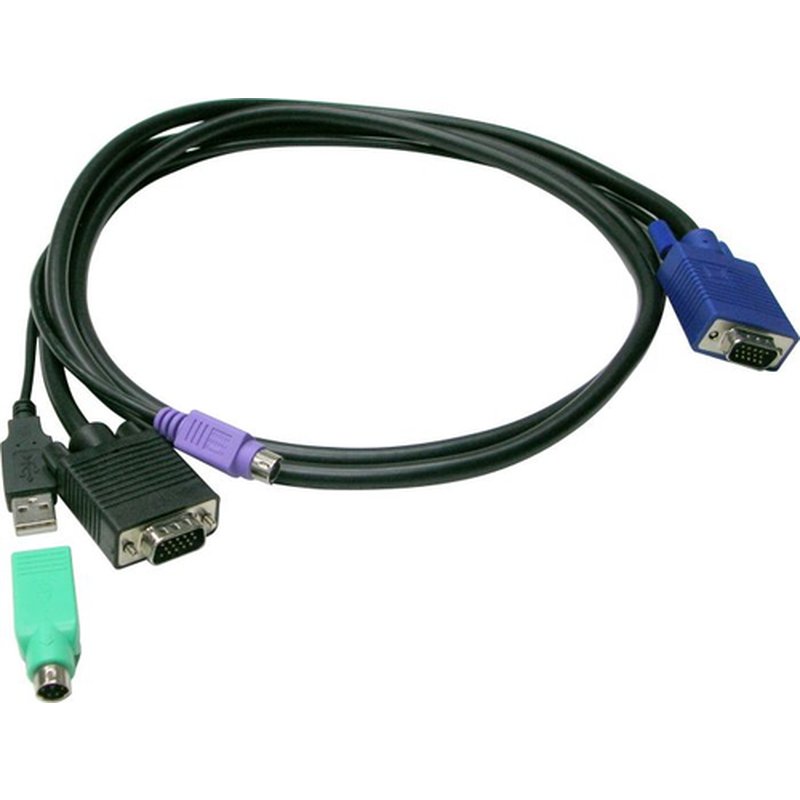 LevelOne ACC-3201 cable para video, teclado y ratón (kvm) Negro 1,8 m