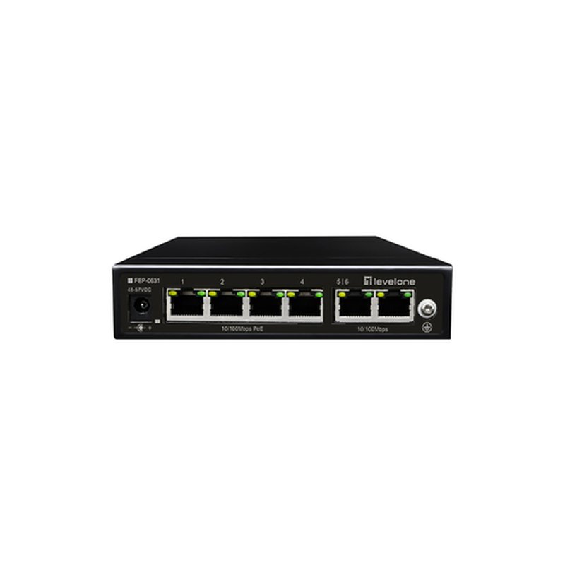 LevelOne FEP-0631 switch Fast Ethernet (10/100) Energía sobre Ethernet (PoE) Negro