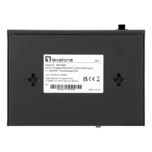 LevelOne GEP-0625 switch No administrado 2.5G Ethernet (100/1000/2500) Energía sobre Ethernet (PoE) Negro