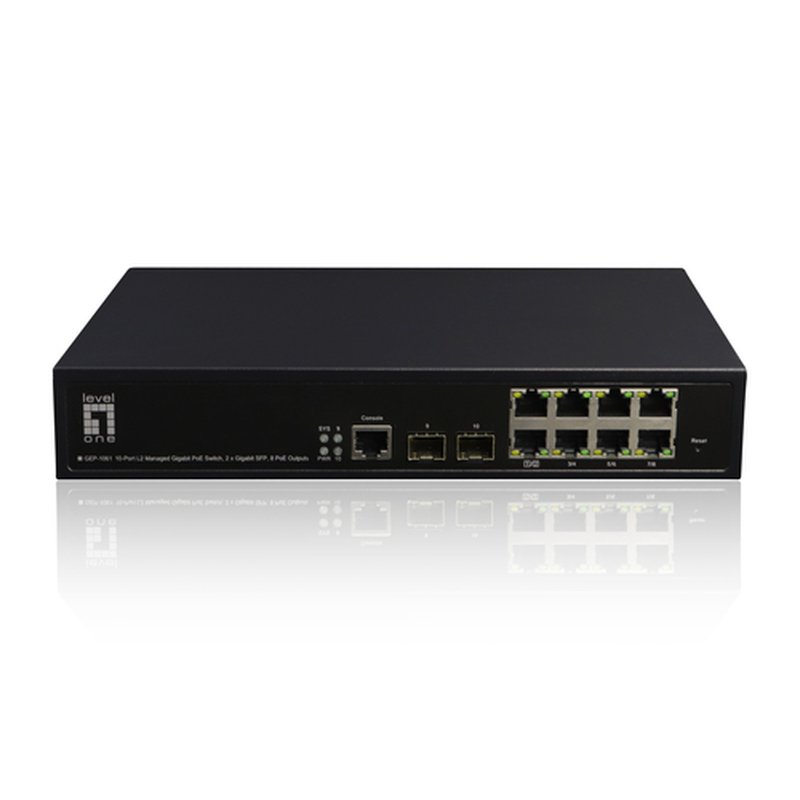 LevelOne GEP-1061 switch Gestionado L2 Gigabit Ethernet (10/100/1000) Energía sobre Ethernet (PoE) Negro