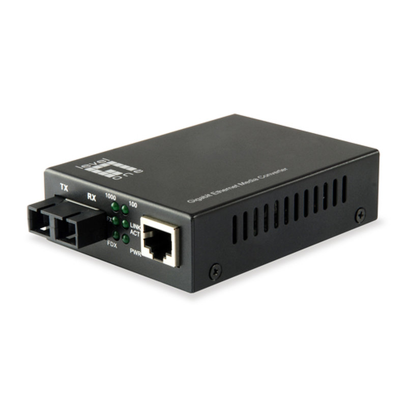 LevelOne GVT-2002 convertidor de medio 1000 Mbit/s 1310 nm Monomodo Negro