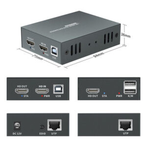 LevelOne HVE-8111 extensor audio/video Transmisor y receptor de señales AV Negro