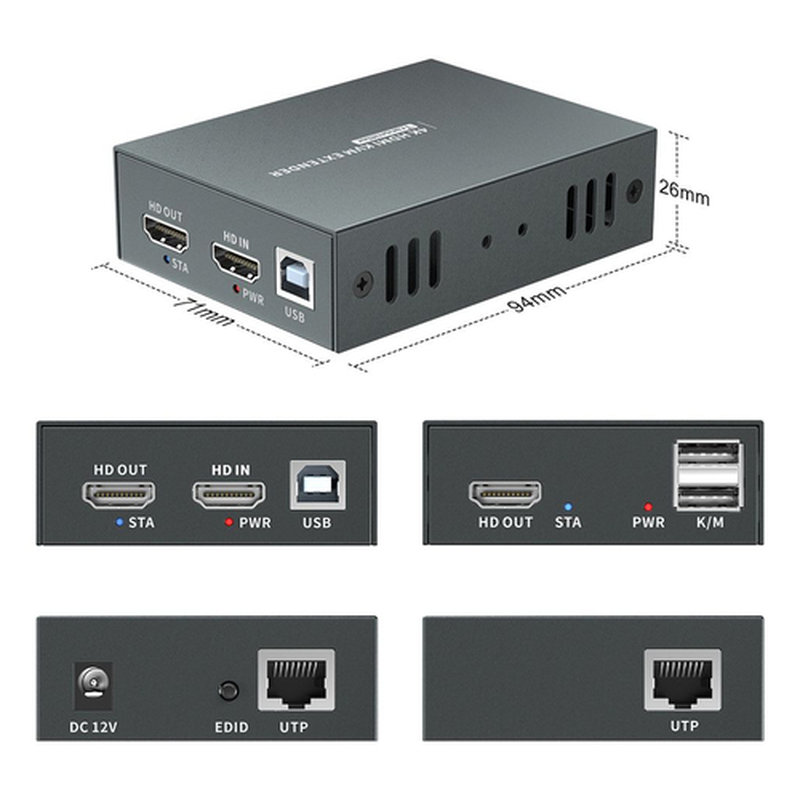 LevelOne HVE-8111 extensor audio/video Transmisor y receptor de señales AV Negro - Imagen 4