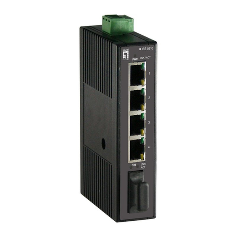 LevelOne IES-0510 switch No administrado Fast Ethernet (10/100) Negro