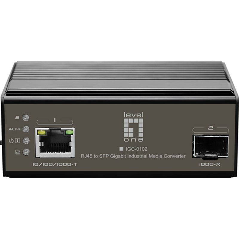 LevelOne IGC-0102 convertidor de medio 1000 Mbit/s Negro
