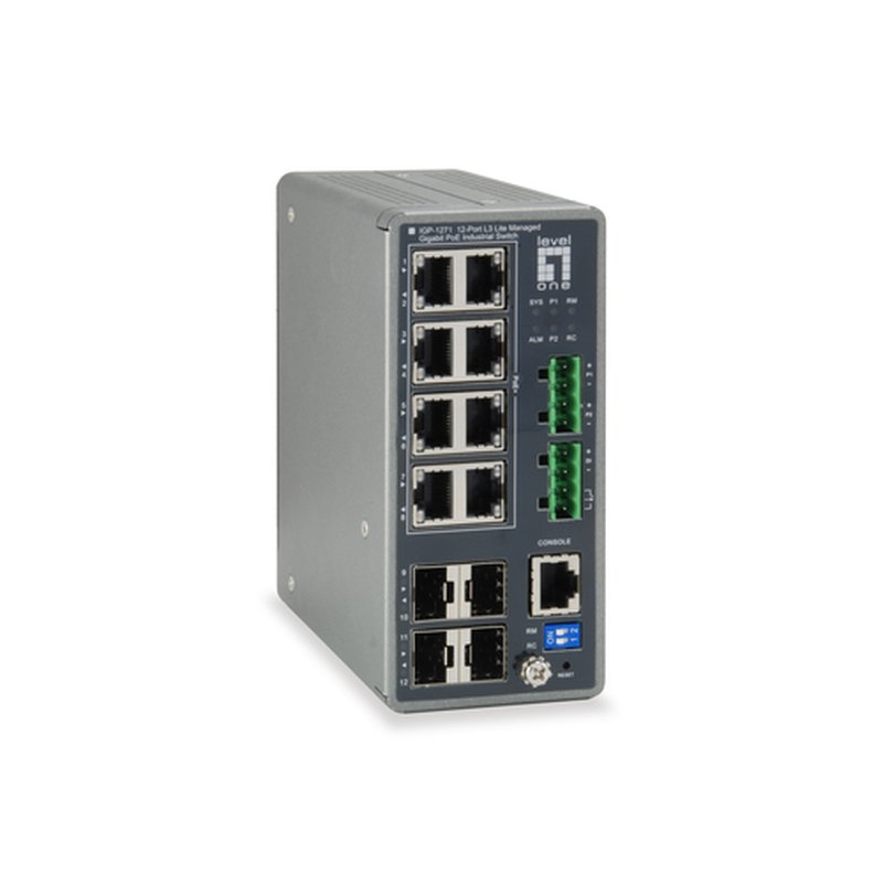LevelOne IGP-1271 switch Gestionado L3 Gigabit Ethernet (10/100/1000) Energía sobre Ethernet (PoE) Gris