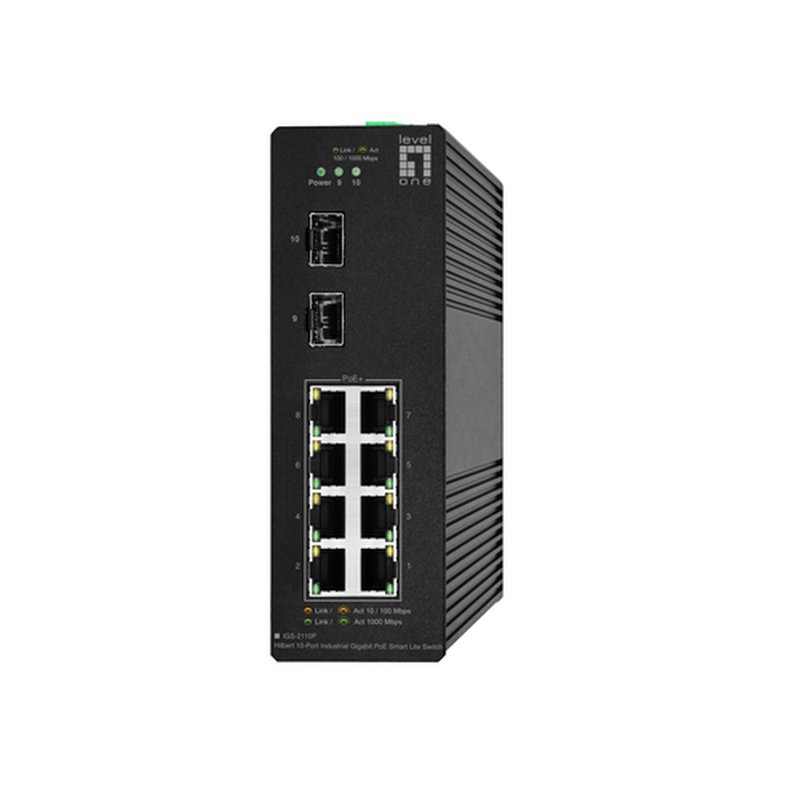 LevelOne IGS-2110P switch Gestionado L2 Gigabit Ethernet (10/100/1000) Energía sobre Ethernet (PoE) Negro