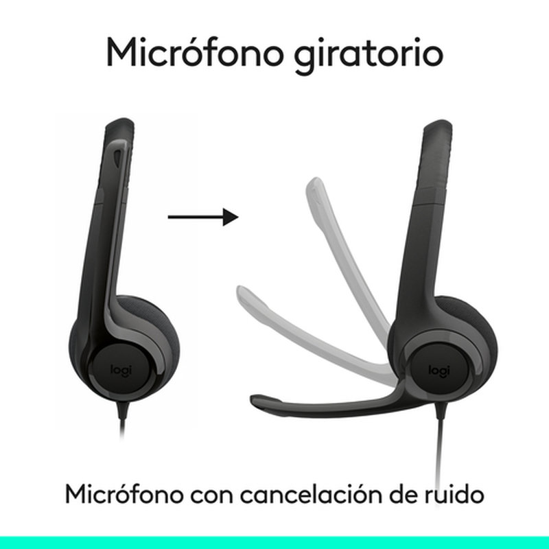 Logitech Auriculares con Cable H390 para PC/Portátil, Auriculares Estéreo con Micrófono con Supresión de Ruido, USB-C, Controles en línea, funciona con Chromebook Logitech Auriculares con Cable H390 para PC/Portátil, Auriculares Estéreo con Micrófono con Supresión de Ruido, USB-C, Controles en línea, funciona con Chromebook - Imagen 8