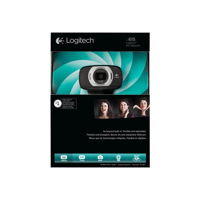 Logitech C615 Portable HD cámara web 8 MP 1920 x 1080 Pixeles USB 2.0 Negro - Imagen 7