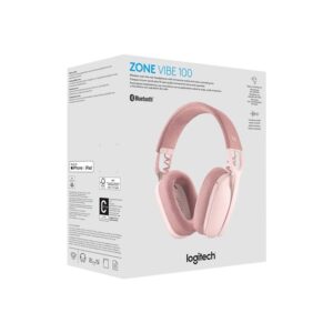 Logitech Zone Vibe 100 Auriculares Inalámbrico Diadema Llamadas/Música Bluetooth Rosa