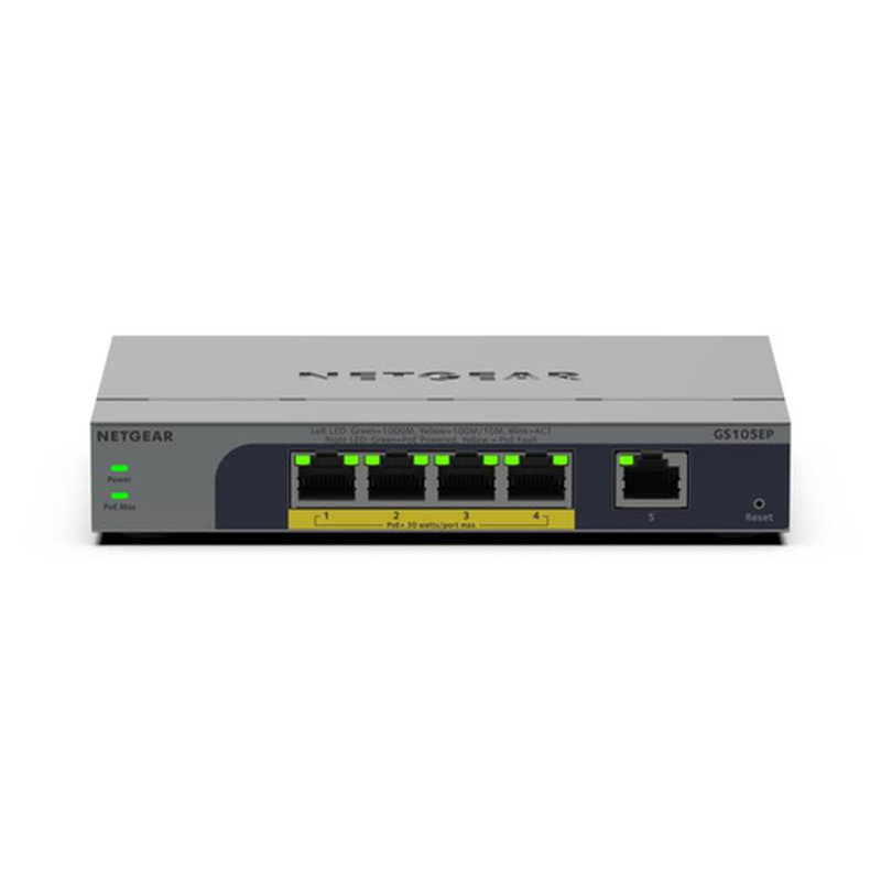 NETGEAR GS105EP No administrado Gigabit Ethernet (10/100/1000) Energía sobre Ethernet (PoE) Gris NETGEAR GS105EP No administrado Gigabit Ethernet (10/100/1000) Energía sobre Ethernet (PoE) Gris - Imagen 2