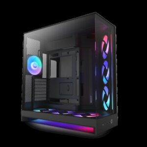 CAJA NZXT H9 FLOW RGB+ (2025) DUAL-CHAMBER MID-TOWER CASE W/ RGB FANS & CONTROLLER - ALL BLACK