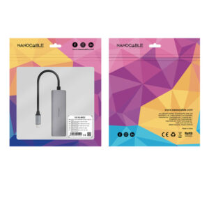 Nanocable Adaptador USB-C 3.1 a RJ45, con PD 100W, USB-C/M, Aluminio, Color Gris, 18 cm