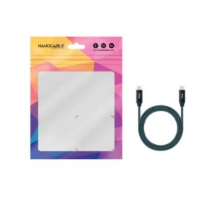 Nanocable Cable USB 3.2 Gen2x2 20Gbps 5A/100W 4K/60Hz USB-C/M-USB-C/M, Gris/Negro, 0.5 m Nanocable Cable USB 3.2 Gen2x2 20Gbps 5A/100W 4K/60Hz USB-C/M-USB-C/M, Gris/Negro, 0.5 m