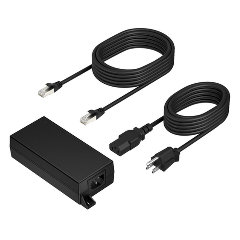Poly PoE++ 65W 2.5G Adapter with 3.66m CAT6A Cable and Power Cord adaptador e inversor de corriente Interior Negro