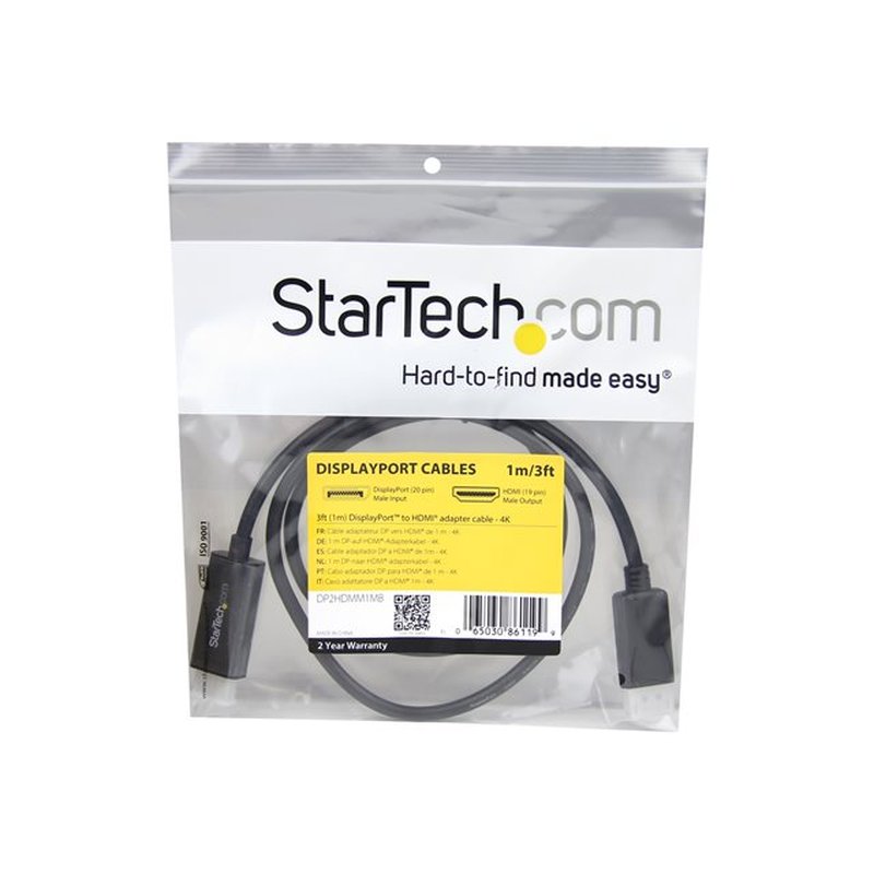 StarTech.com Cable Conversor DisplayPort a HDMI de 1m - Color Negro - Ultra HD 4K StarTech.com Cable Conversor DisplayPort a HDMI de 1m - Color Negro - Ultra HD 4K - Imagen 2