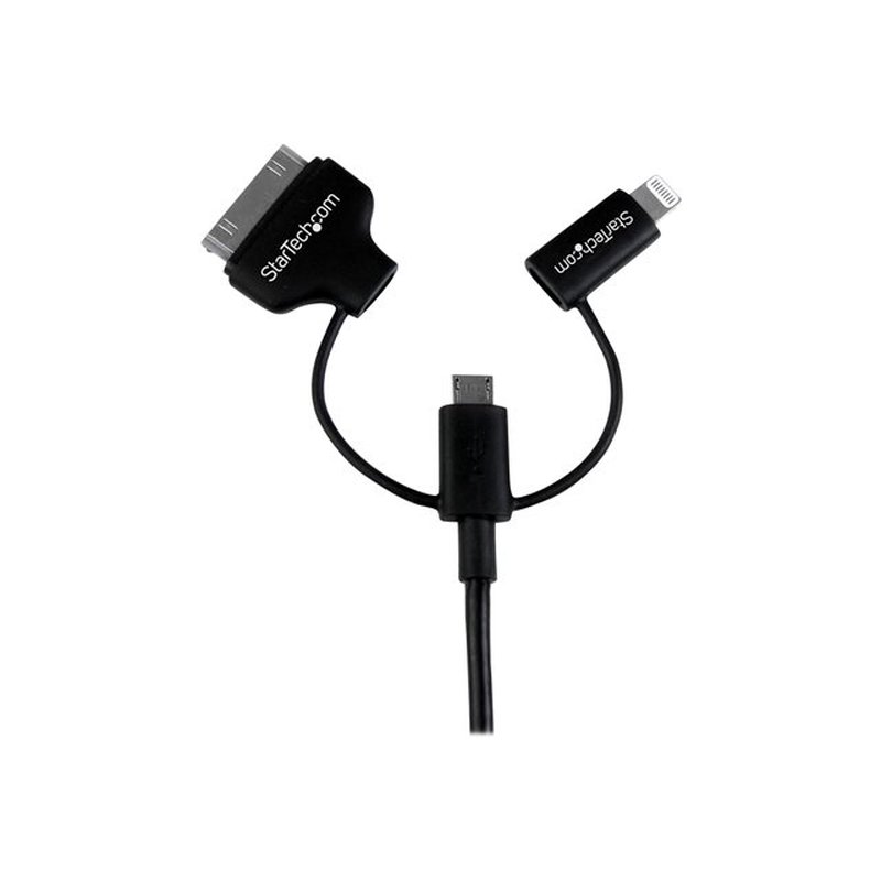 StarTech.com Cable de 1m Lightning, Dock de 30 pines o Micro USB a USB - Color Negro - Imagen 3