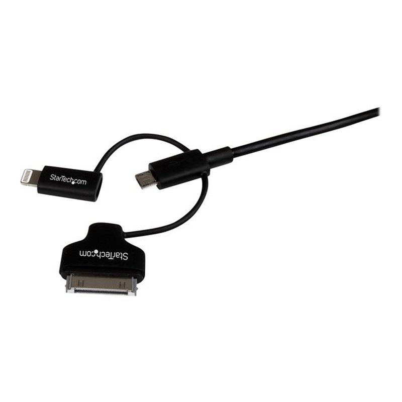 StarTech.com Cable de 1m Lightning, Dock de 30 pines o Micro USB a USB - Color Negro - Imagen 4