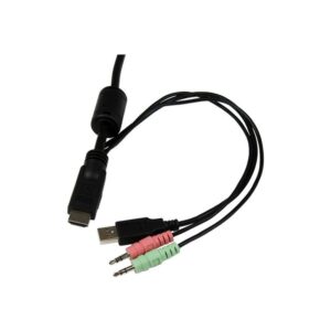 StarTech.com Conmutador Switch KVM 2 puertos HDMI USB Audio con Cables Integrados - 1080p