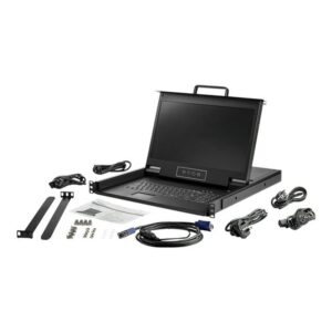 StarTech.com Consola KVM HD 1080p de Montaje en Rack de Servidores - Teclado QWERTY - KVM de 1 Puerto VGA con Monitor LCD de 17" - Switch KVM 1U con Cables - USB - MTBF 50000