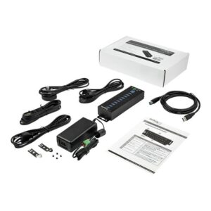 StarTech.com Hub Concentrador Ladrón USB 3.0 de 10 Puertos con Adaptador de Alimentación Externo - con Protección ESD de 350W