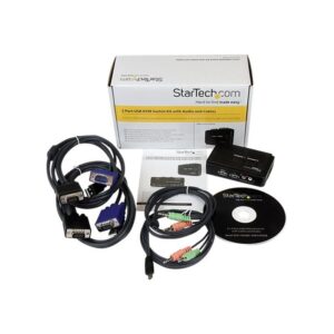 StarTech.com Juego de Conmutador KVM de 2 puertos con todo incluido - USB - Audio y Vídeo VGA StarTech.com Juego de Conmutador KVM de 2 puertos con todo incluido - USB - Audio y Vídeo VGA