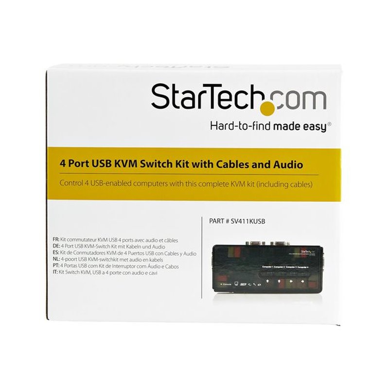 StarTech.com Juego de Conmutador Switch KVM 4 Puertos Vídeo VGA USB 2.0 con Cables y Audio - Imagen 3