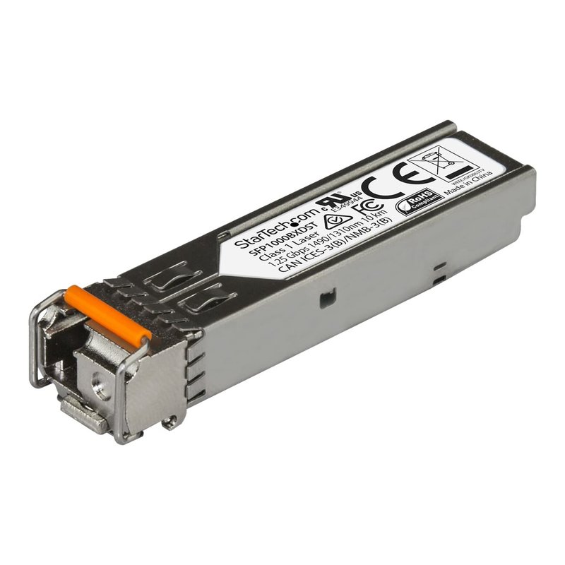 StarTech.com Módulo Transceptor SFP Compatible con MSA sin Codificar - 1000BASE-BX - Fibra BiDi Ethernet Gigabit Monomodo (SMF) de 1 GbE StarTech.com Módulo Transceptor SFP Compatible con MSA sin Codificar - 1000BASE-BX - Fibra BiDi Ethernet Gigabit Monomodo (SMF) de 1 GbE