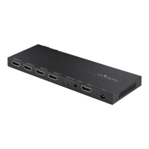 StarTech.com Splitter Divisor HDMI de 4 Puertos, Vídeo HDMI 2.0 de 4K a 60Hz, Multiplicador HDMI 4K con Escalador incorporado, HDMI de 1 Entrada y 4 Salidas, Audio 3,5 mm