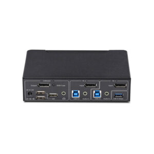 StarTech.com Switch KVM de 2 Puertos DisplayPort - 4K60Hz - HDCP 1.4 - DP 1.2 - Gestión EDID - Hub USB 3.0 de 2 Puertos - 4 Puertos HID USB - TAA