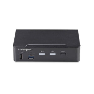 StarTech.com Switch KVM de 2 Puertos DisplayPort - 4K60Hz - HDCP 1.4 - DP 1.2 - Gestión EDID - Hub USB 3.0 de 2 Puertos - 4 Puertos HID USB - TAA