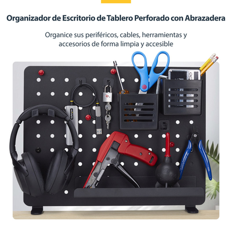 StarTech.com Tablero Perforado de Sobremesa con Abrazadera - Panel Perforado Metalico - Organizador de Acero con Accesorios para Escritorio - 420 x 320mm - Negro StarTech.com Tablero Perforado de Sobremesa con Abrazadera - Panel Perforado Metalico - Organizador de Acero con Accesorios para Escritorio - 420 x 320mm - Negro - Imagen 9