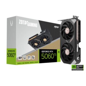 VGA ZOTAC RTX 5060 TI 16GB AMP,NV,RTX5060TI,16GB,GDDR7,128BIT,1HDMI+3DP,2 VENTILADORES (ZT-B50620F-10M)