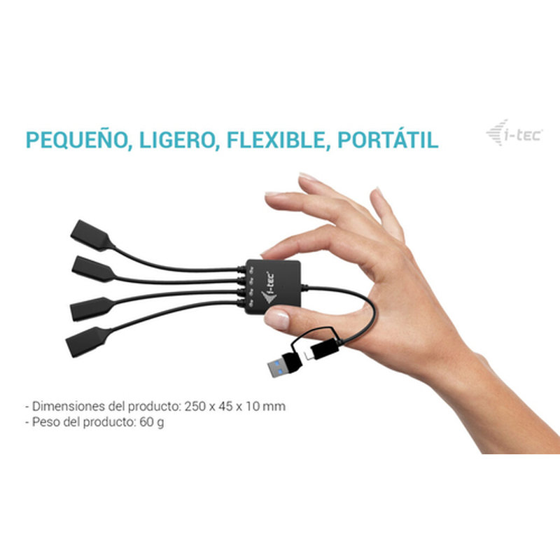 i-tec USB-C/USB-A Cable HUB 4 port (2x USB-C, 2x USB-A) - Imagen 10