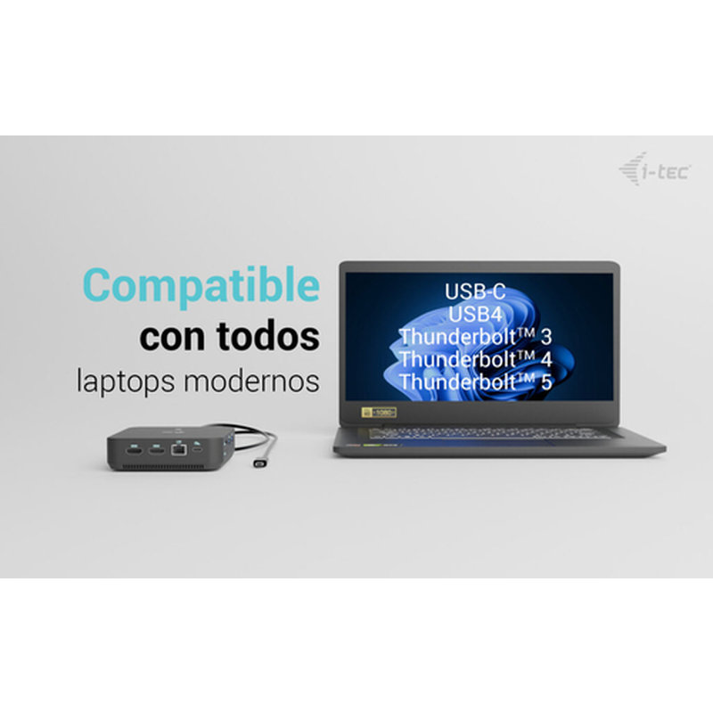 i-tec USB-C DP Dual HDMI Docking Station with Power Delivery 100 W + Universal Charger 100W - Imagen 5