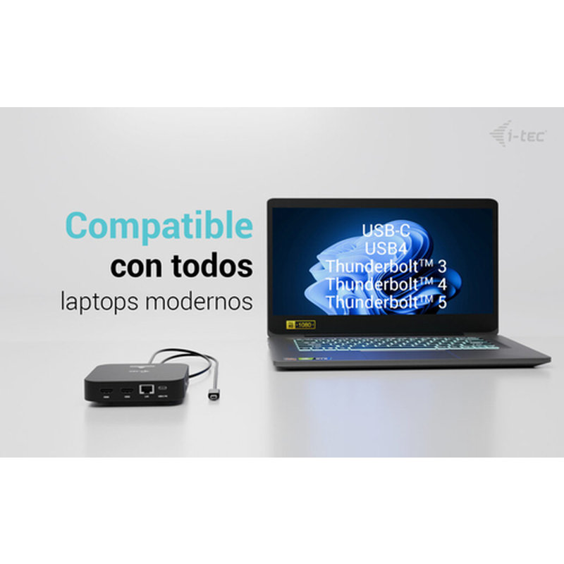 i-tec USB-C Dual HDMI Docking Station with Power Delivery 100 W + Universal Charger 100W - Imagen 6