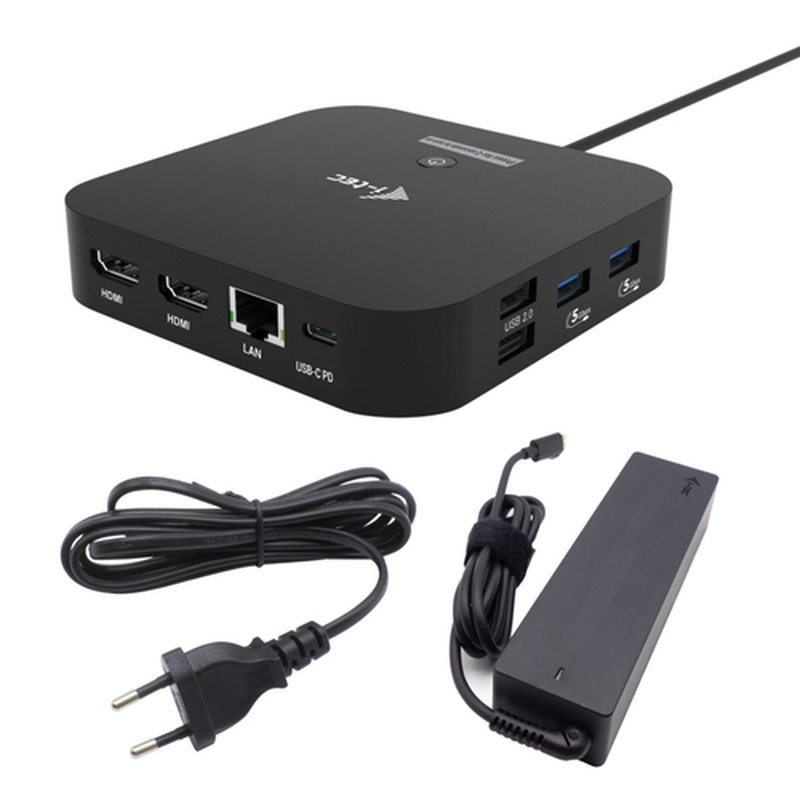 i-tec USB-C Dual HDMI Docking Station with Power Delivery 100 W + Universal Charger 100W
