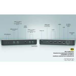 i-tec USB-C Intelligent Triple Display Docking Station + Power Delivery 100W