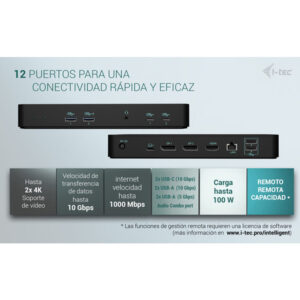 i-tec USB-C Intelligent Triple Display Docking Station + Power Delivery 100W