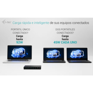 i-tec USB-C KVM Dock PRO for Three Hosts, Dual Video, with 2x Power Delivery, max 92W