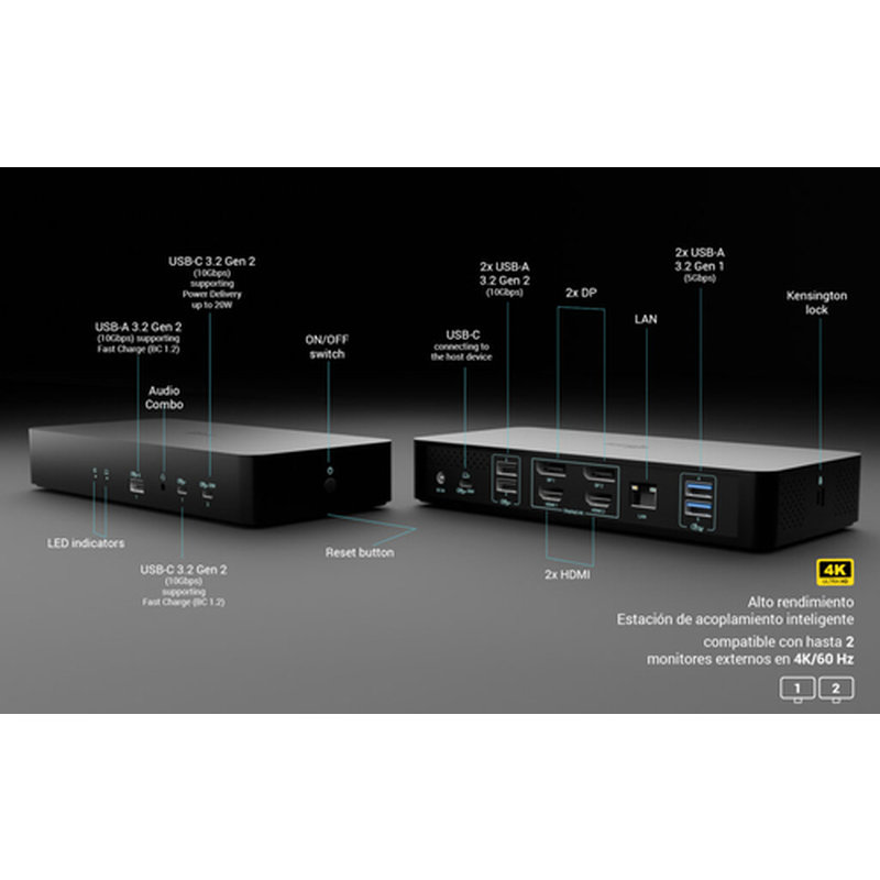 DOCK 3HOST DUAL PD 92W 65W - Imagen 2