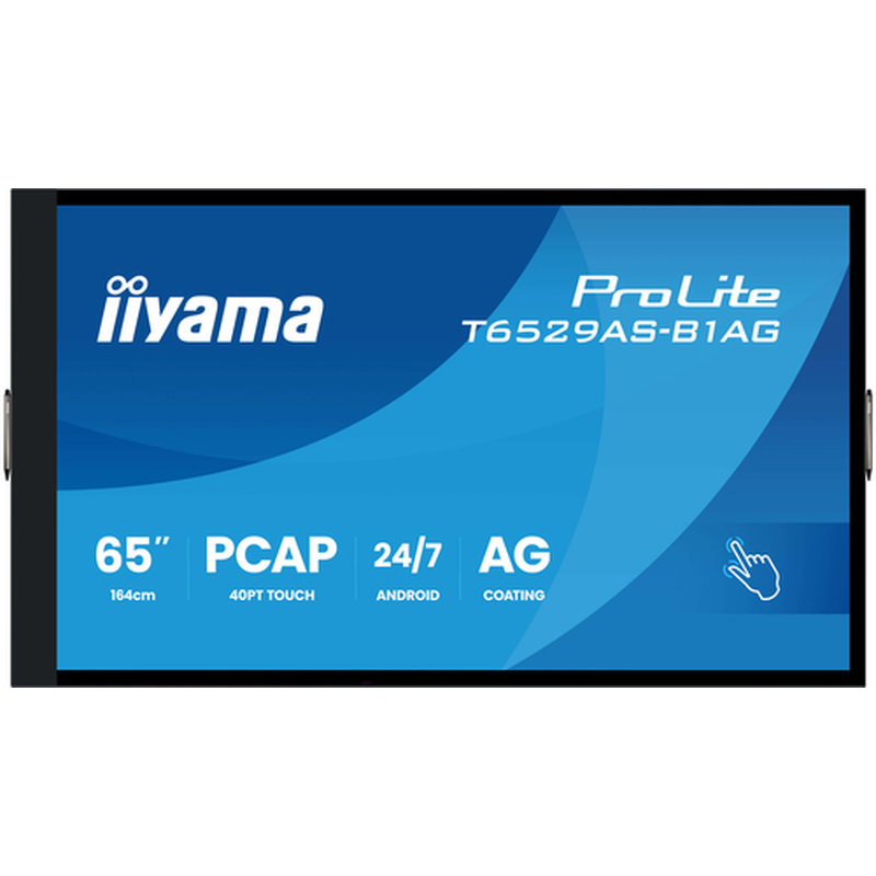 iiyama T6529AS-B1AG pantalla de señalización Panel plano interactivo 163,8 cm (64.5") LED Wifi 500 cd / m² 4K Ultra HD Negro Pantalla táctil Procesador incorporado Android 24/7 - Imagen 3