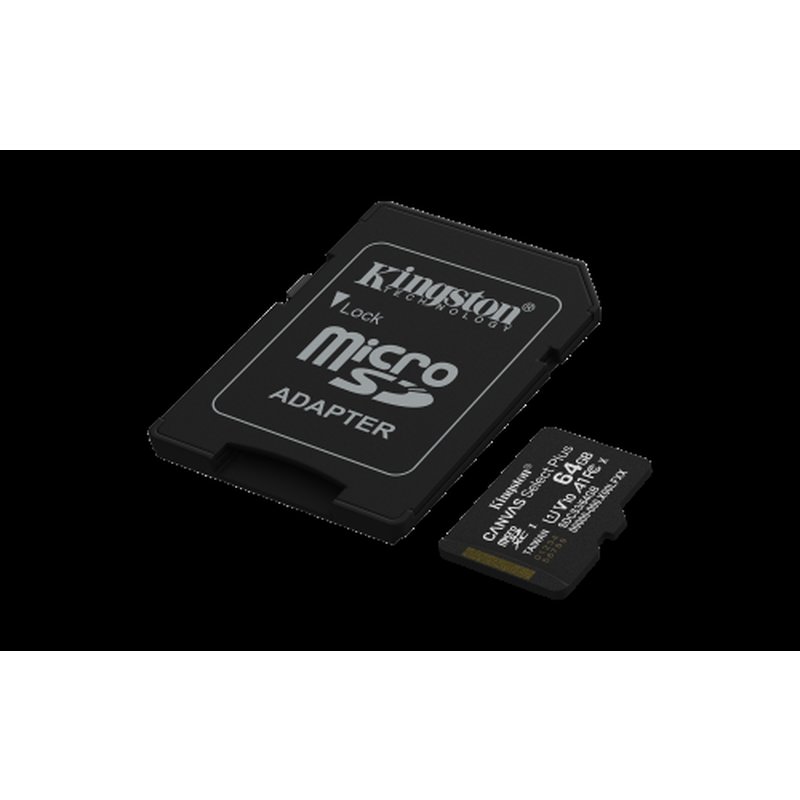 Kingston Technology 64GB microSDXC Canvas Select Plus Gen3 100MB/s A1 (Incluye adaptador de SD) Kingston Technology 64GB microSDXC Canvas Select Plus Gen3 100MB/s A1 (Incluye adaptador de SD) - Imagen 2