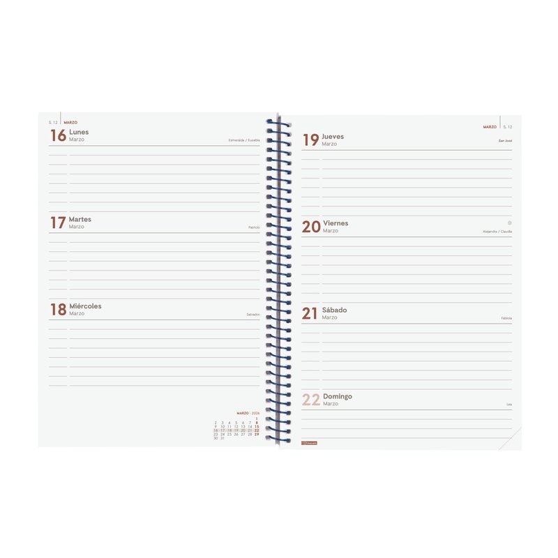 AGENDA 2026 BASIC YEAR E10 155X212MM SEMANA VISTA HORIZONTAL AZUL FINOCAM 741451026 AGENDA 2026 BASIC YEAR E10 155X212MM SEMANA VISTA HORIZONTAL AZUL FINOCAM 741451026 - Imagen 4