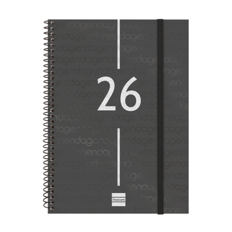 AGENDA 2026 BASIC YEAR E10 155X212MM SEMANA VISTA HORIZONTAL NEGRO FINOCAM 741456026