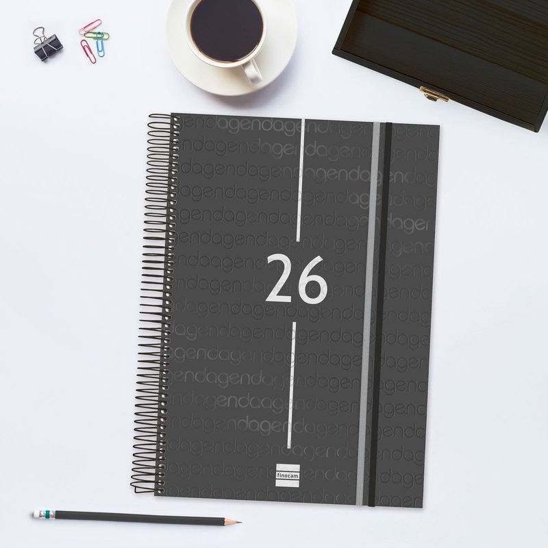 AGENDA 2026 BASIC YEAR E40 210X297MM DIA PAGINA NEGRO FINOCAM 741116026 - Imagen 2