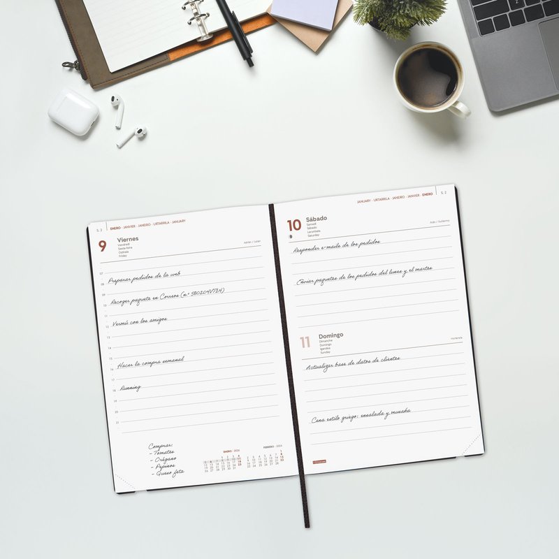 AGENDA 2026 DYNAMIC MARA Y10 140X204MM DIA PAGINA NEGRO FINOCAM 621166026 - Imagen 2