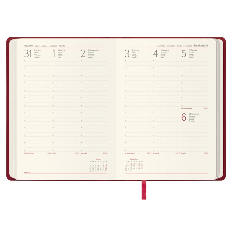 AGENDA 2026 MANAOS SEMANA VISTA 17 X 24 CM. COLOR BURDEOS DOHE 12759 - 26 AGENDA 2026 MANAOS SEMANA VISTA 17 X 24 CM. COLOR BURDEOS DOHE 12759 - 26