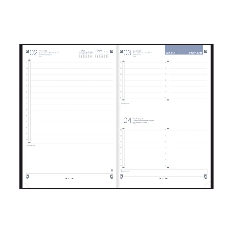 AGENDA 2026 MINIMAL A5 15X21CM DIA PAGINA COLOR NEGRO OXFORD 400201722